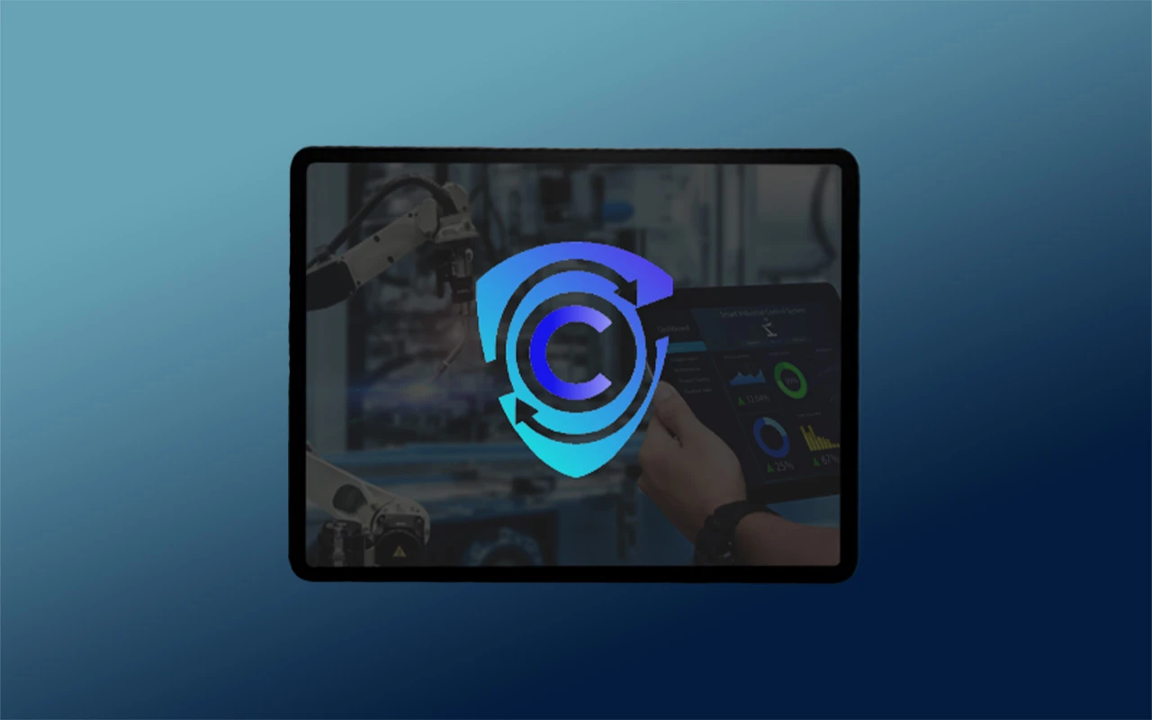 iPad mit blau-lila Farbverlauf, darauf das Logo des EU-Projekts CERTIFY.